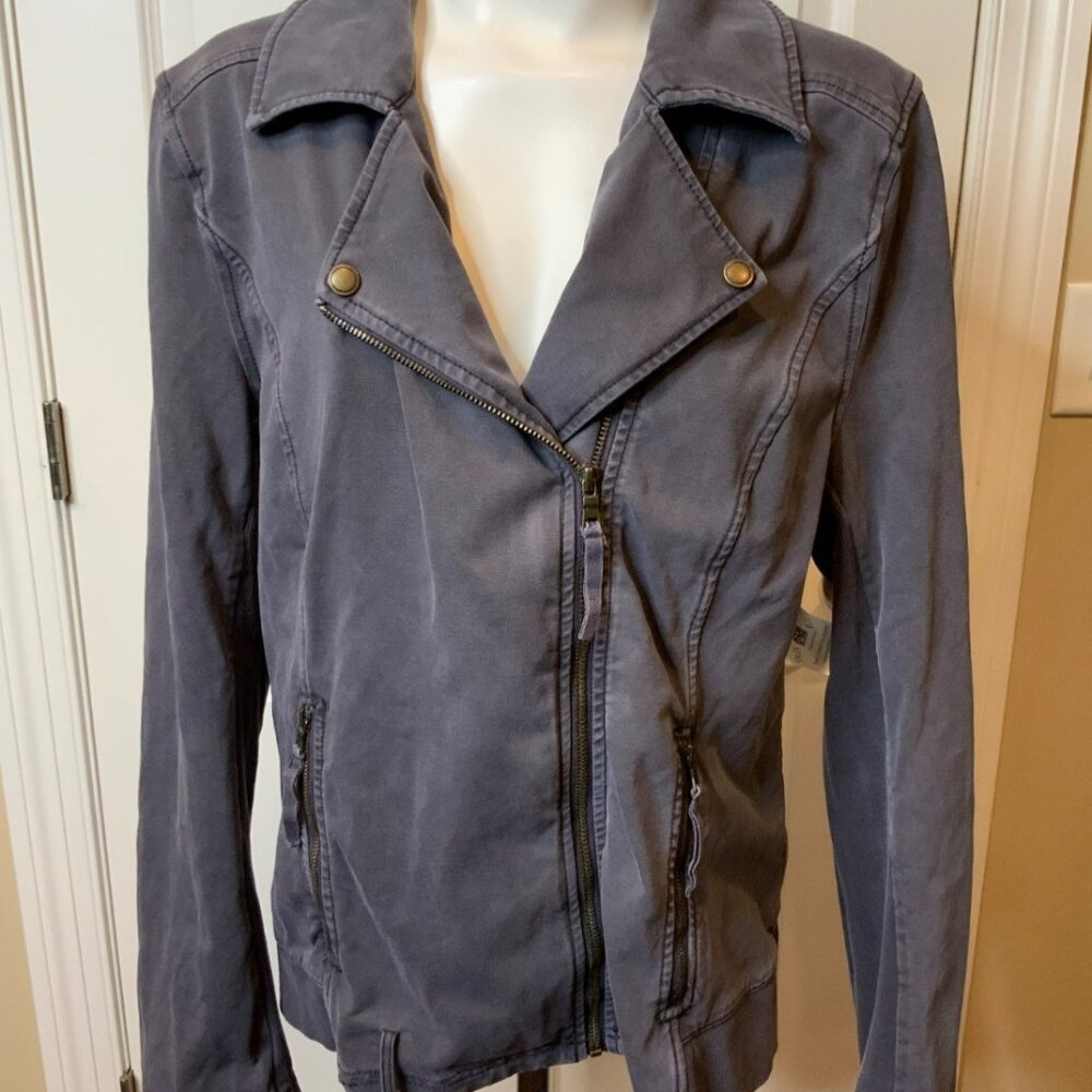 Marrakech Gray Asymmetrical Zip-Up Moto Jacket, Size XL